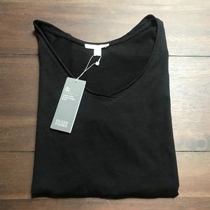 Eileen Fisher BLACK V NECK T SHIRT, SIZE MEDIUM, NWT